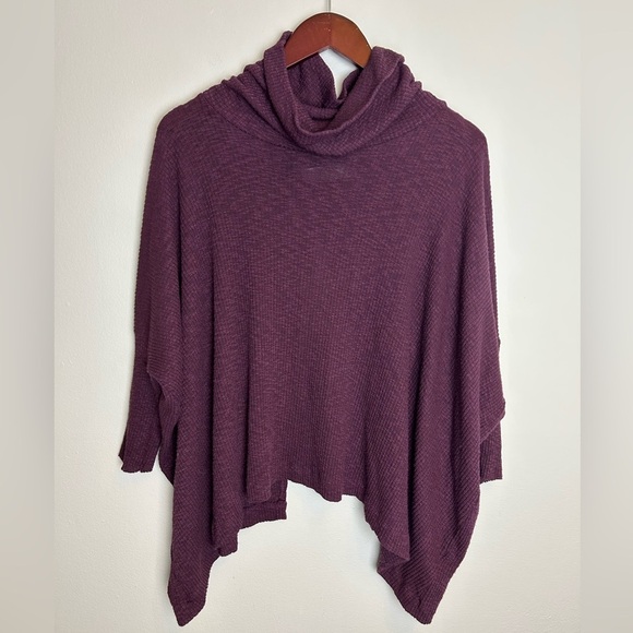 Free People Tops - Free People Beach Burgundy World Traveler Cowl Neck Split Back Top Size Large